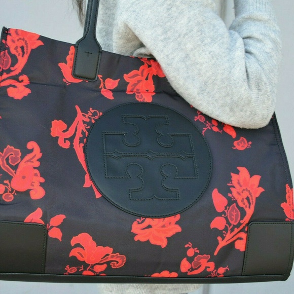 NWT Tory Burch Large ELLA Black Mountain Paisley - Picture 2 of 8